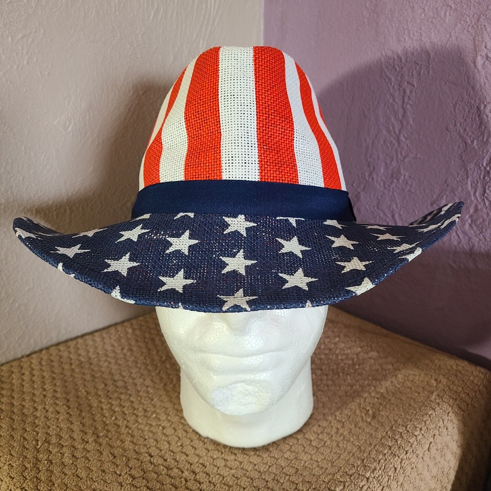 Beeline Group Cowboy Hat Unisex Shapeable Red White Blue Stars Stripes Patriotic